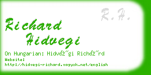 richard hidvegi business card